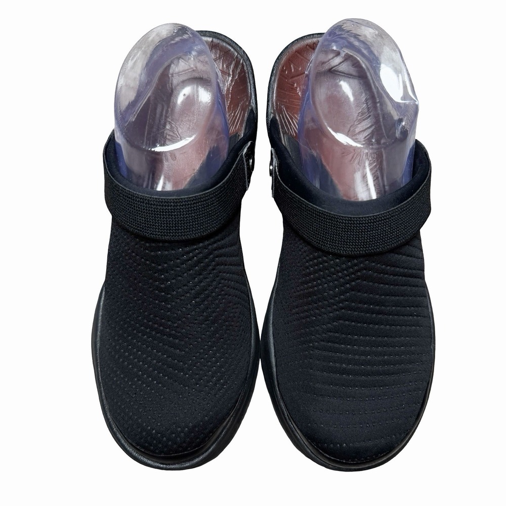 BZees Kitty Black Slip On Mules Clogs Women's Size 10M Comfort Walking Shoes